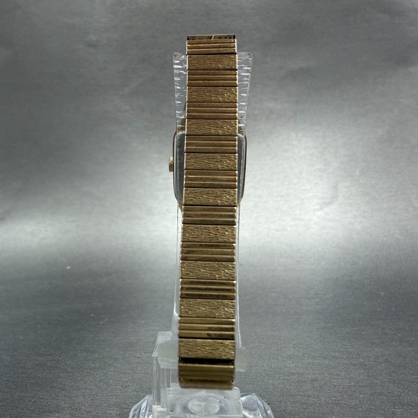 Seiko Tank Watch Women 17mm Silver Dial Gold Tone 4N00-5129 New Battery Vintage7