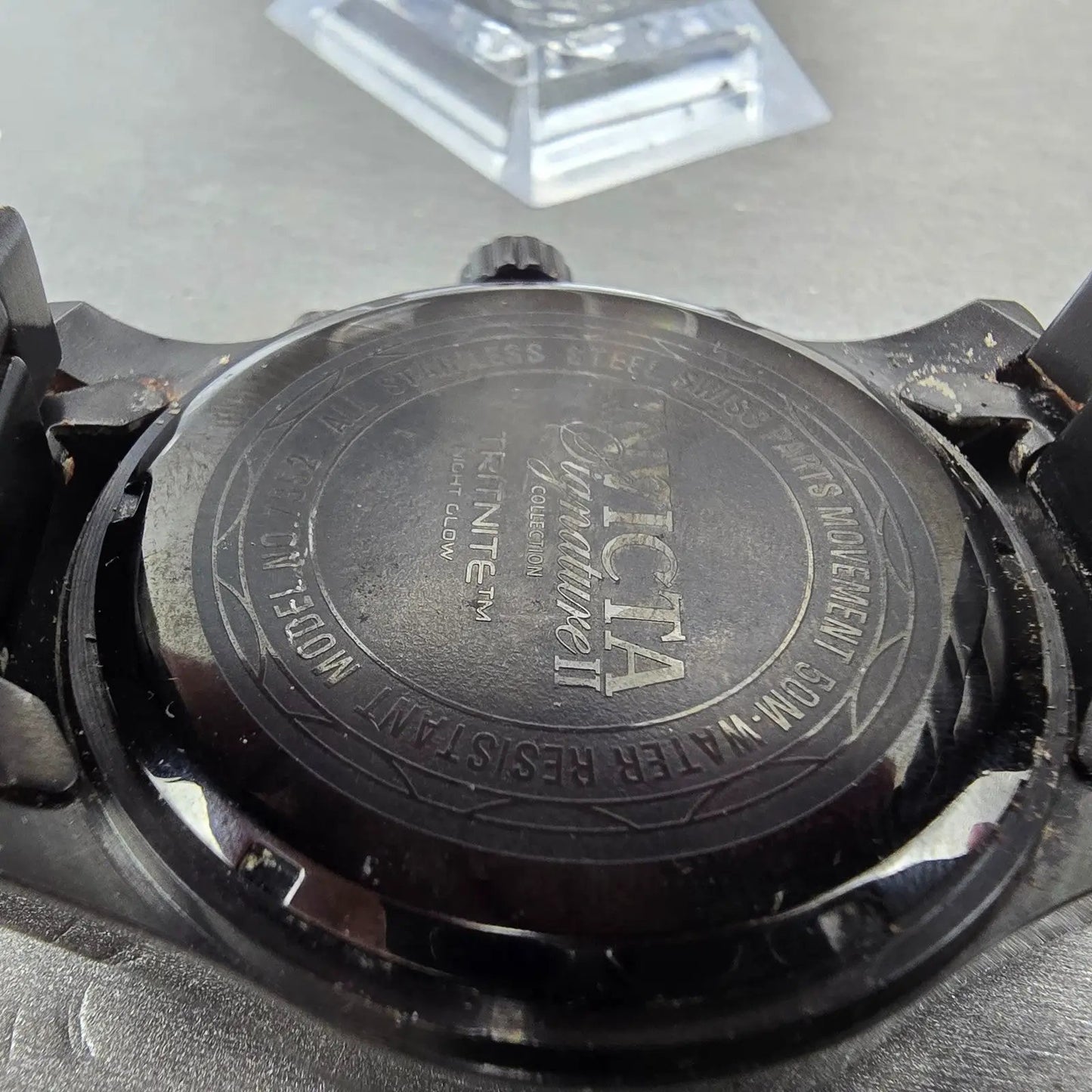 Invicta Signature II Watch Men 44mm Black Dial Black Tone Daydate 7352 New Batt9