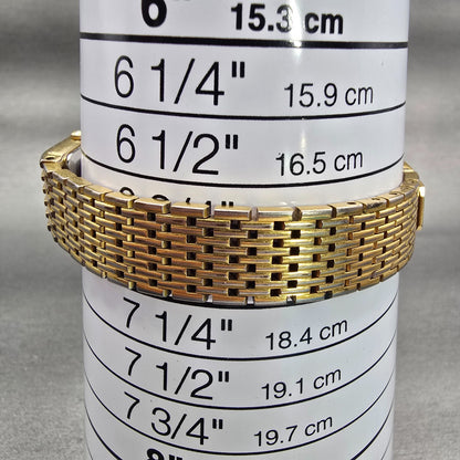 Seiko Watch Women 13mm Gold Dial Gold Tone Rectangle 2E20-6700 New Battery VTG9