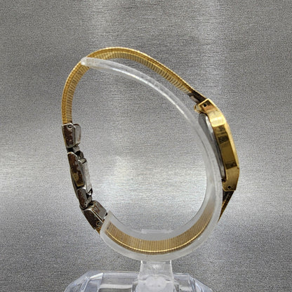 Seiko Watch Women 18mm Champagne Dial Gold Tone Rectangle 23205269 New Battery8