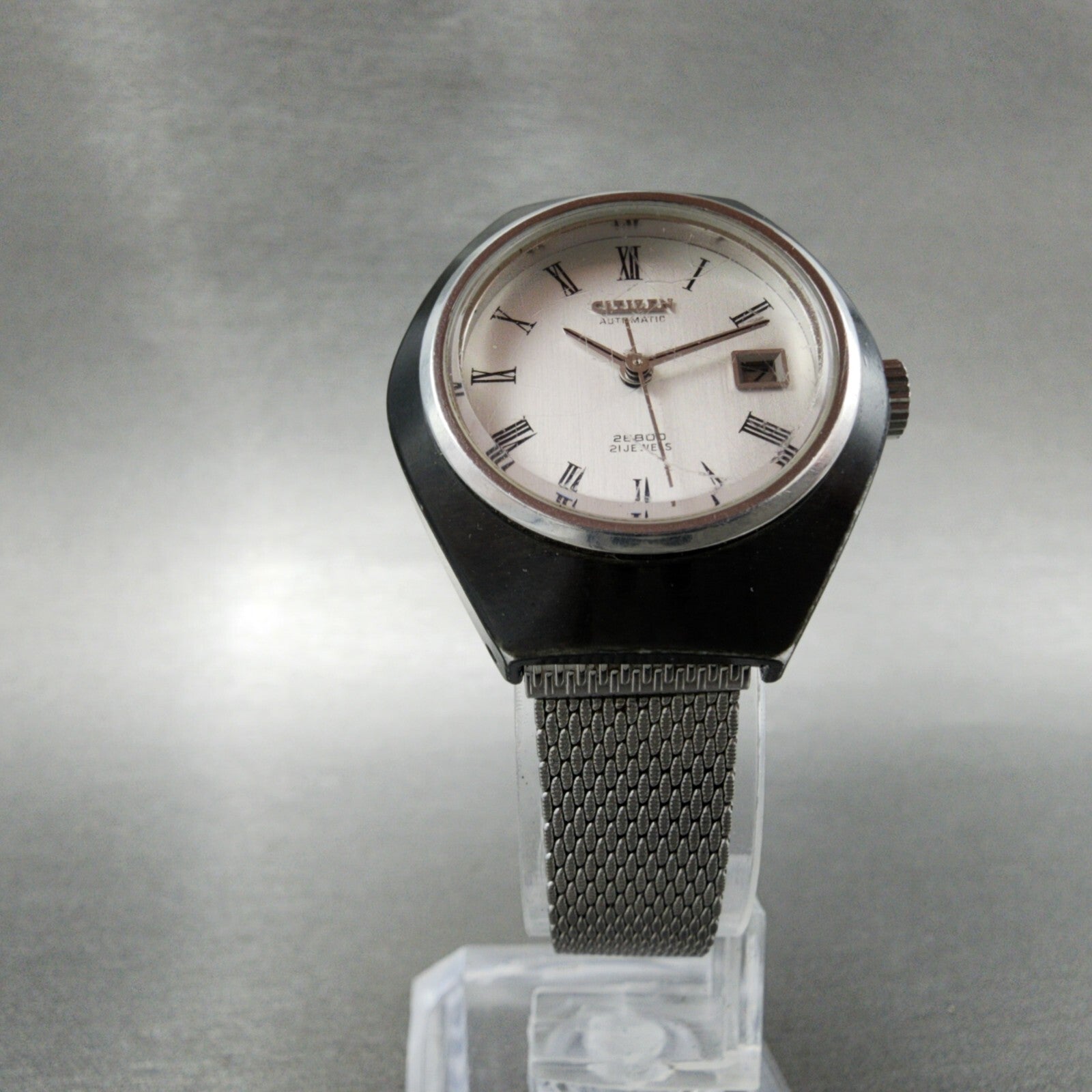 Citizen Automatic 28800 Watch Women 29mm Silver Dial Black Tone 4691164k Runs5
