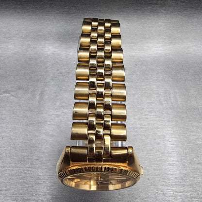 Seiko President Watch Men 35mm Gold Dial Gold  Daydate 7N43-8111 New Battery JP24