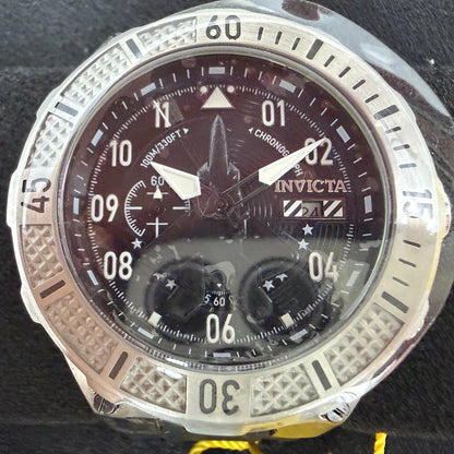 Invicta Aviator Ascend Chrono Watch Men 49mm Black Dial Steel Date 398881