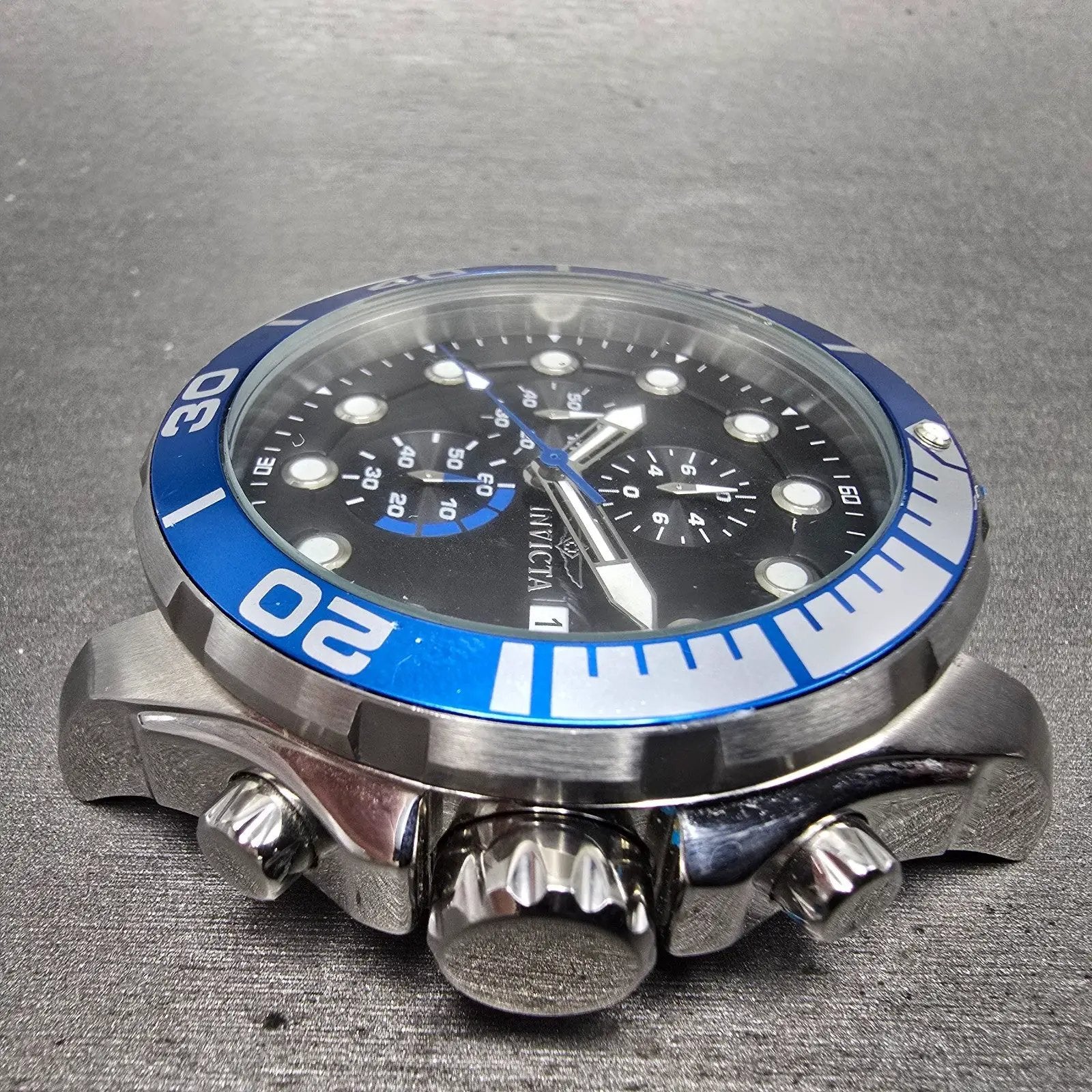 Invicta Pro Diver Chronograph Watch Men 51mm Black Dial Silver Tone 16232 NewBat4