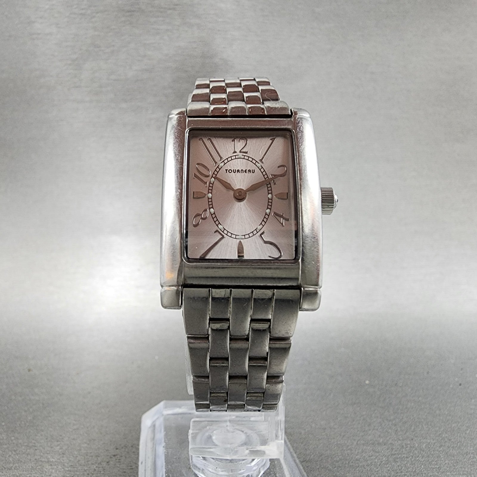 Tourneau Tank Watch Women 22mm Silver Dial Silver Tone Rectangle PARTS6