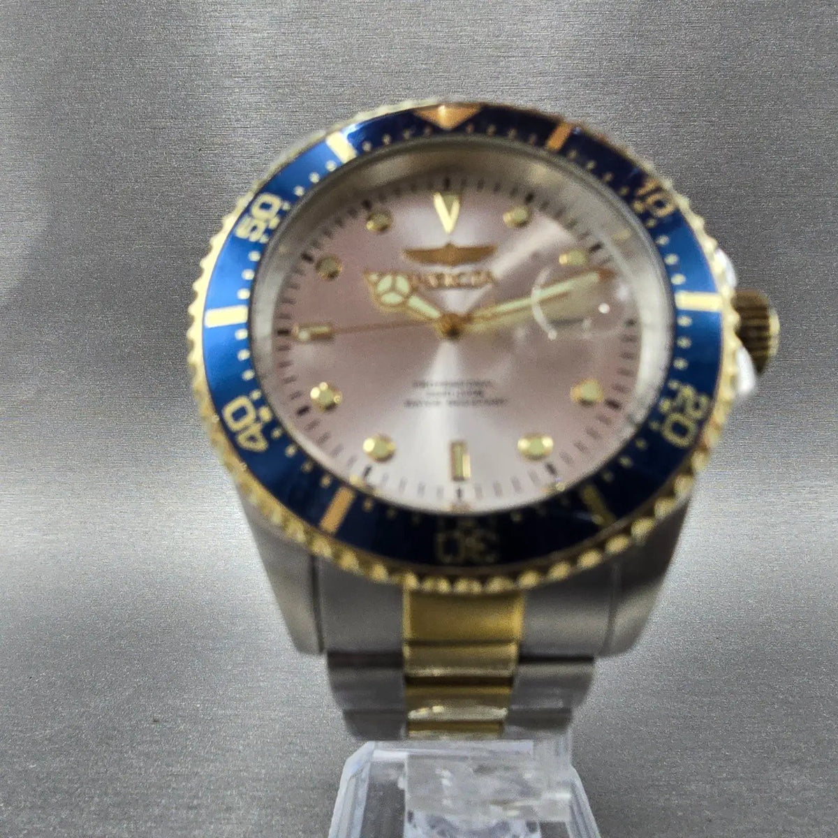 Invicta Pro Diver Watch Men 43mm Silver Dial Two Tone Date Round 22061 New Batt5