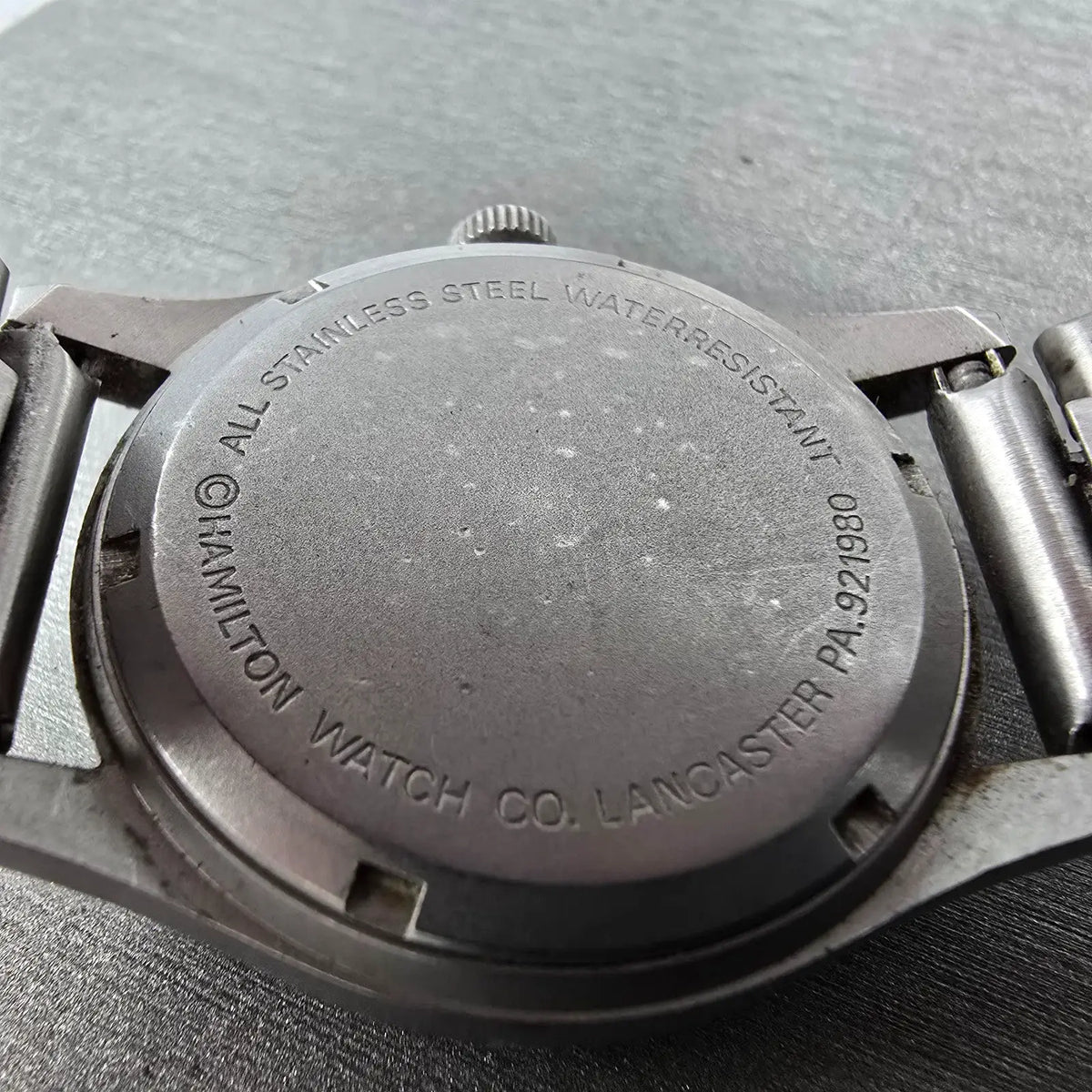 Hamilton Khaki REI Watch Men 33mm Black Dial Steel Date Round 921980 New Battery9