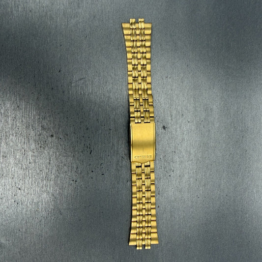 Seiko Bracelet 21mm Stainless Steel Gold Tone Tri Folding Clasp Vintage Japan G80