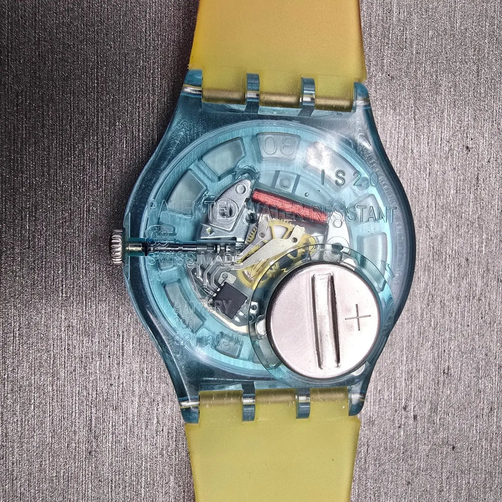 Swatch COLOR THE SKY Watch Women Multicolor Dial Blue Case GS124 New Battery10