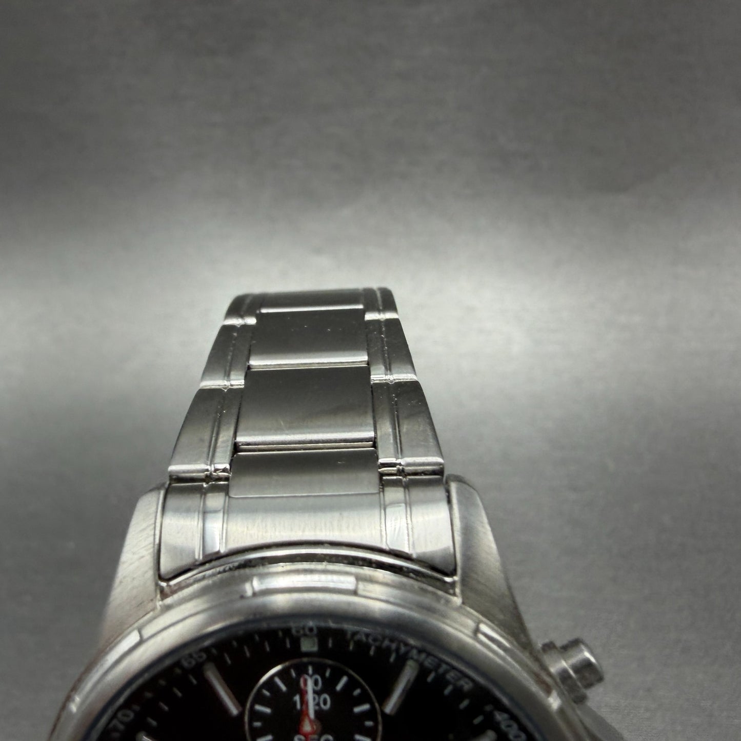 Seiko Chronograph Watch Men 36mm Black Dial Silver Tone Date 7T92-0BA0 New Batt44