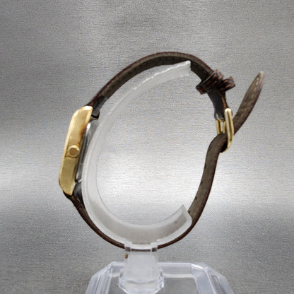 Seiko Watch Women 21mm Gold Dial Gold Tone Rectangle 14215380 New Battery VTG6