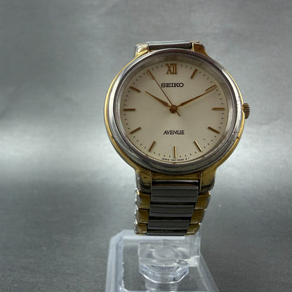 Seiko Avenue Watch Men 31mm Champagne Dial Two Tone Round 7N01-6F50 New Battery5