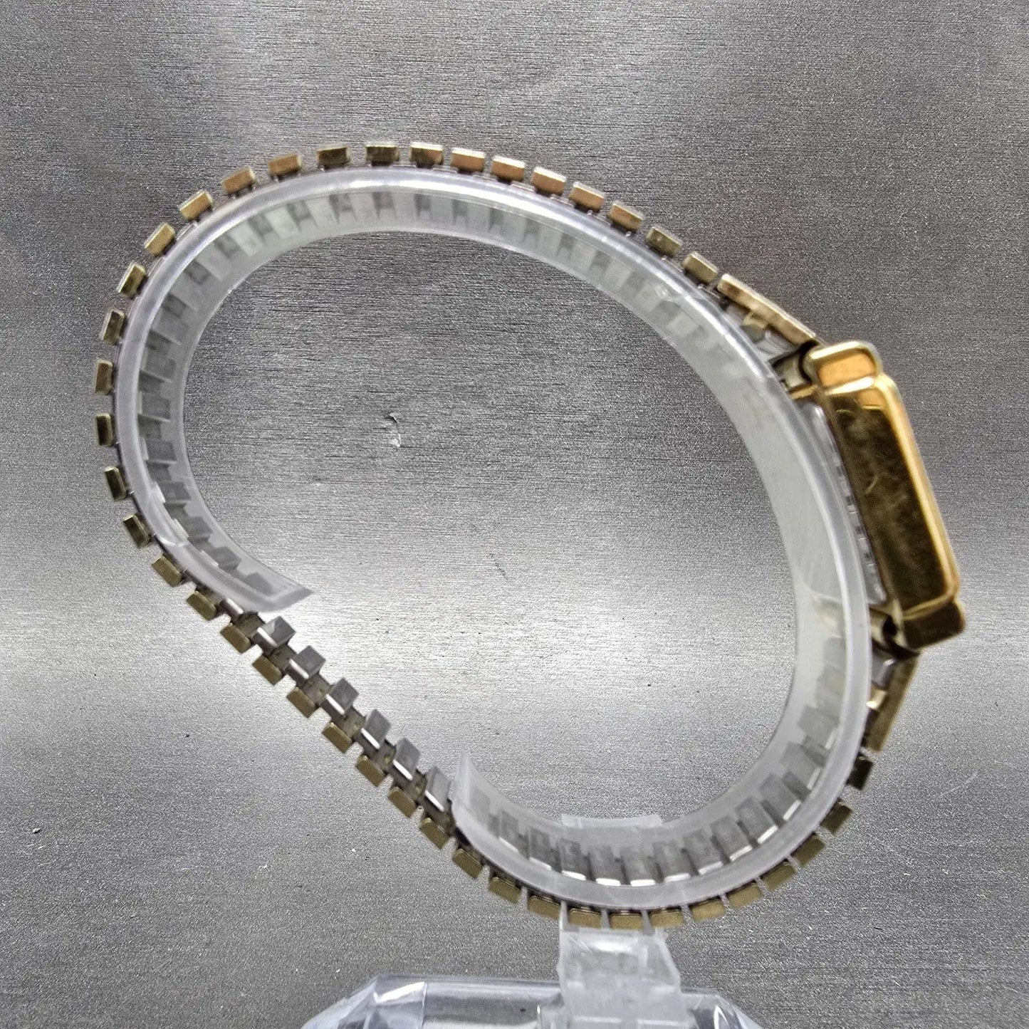 Jules Jurgensen Watch Women 18mm Black Dial Gold Tone Rectangle New Battery VTG8