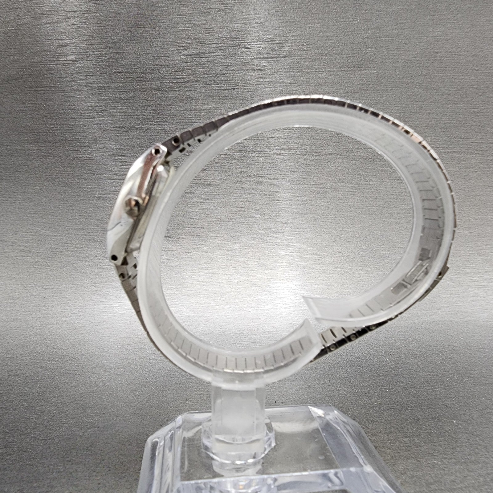 Seiko Watch Women 16mm Blue Dial Silver Tone Rectangle 165009 New Batt NOS6