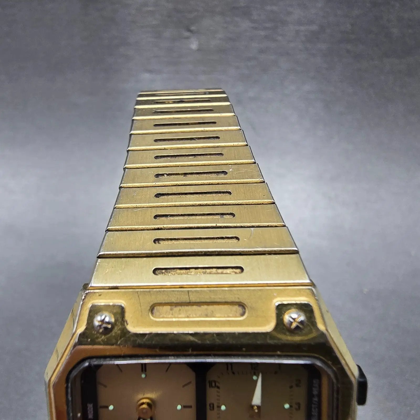 Citizen Ana Digi Watch Men 31mm Gold Alarm Chronograph 8980-084918 PARTS Vintage5