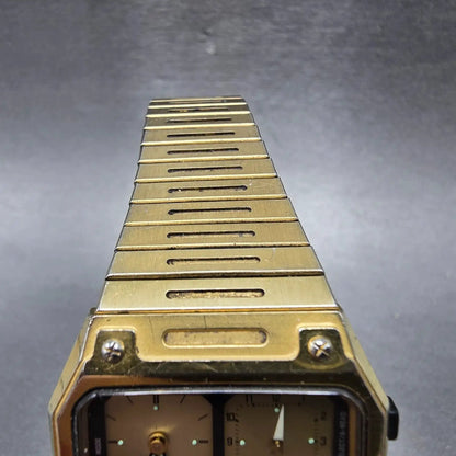 Citizen Ana Digi Watch Men 31mm Gold Alarm Chronograph 8980-084918 PARTS Vintage5