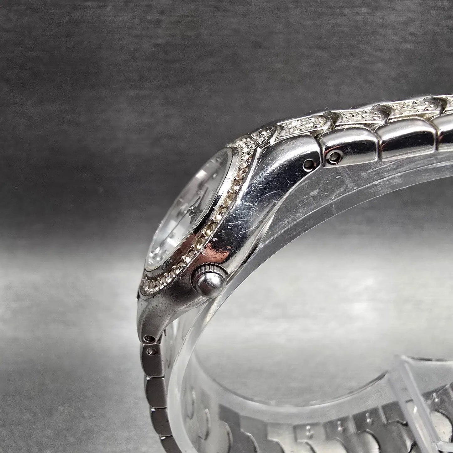 Bulova Watch Women 22mm MOP Dial Silver Tone Crystal Bezel 96T14 New Battery2