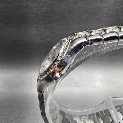 Bulova Watch Women 22mm MOP Dial Silver Tone Crystal Bezel 96T14 New Battery2
