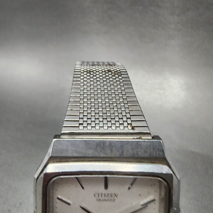 Citizen Tank Watch Men 32mm White Dial Steel Daydate Rectangle 3800-451287 PARTS