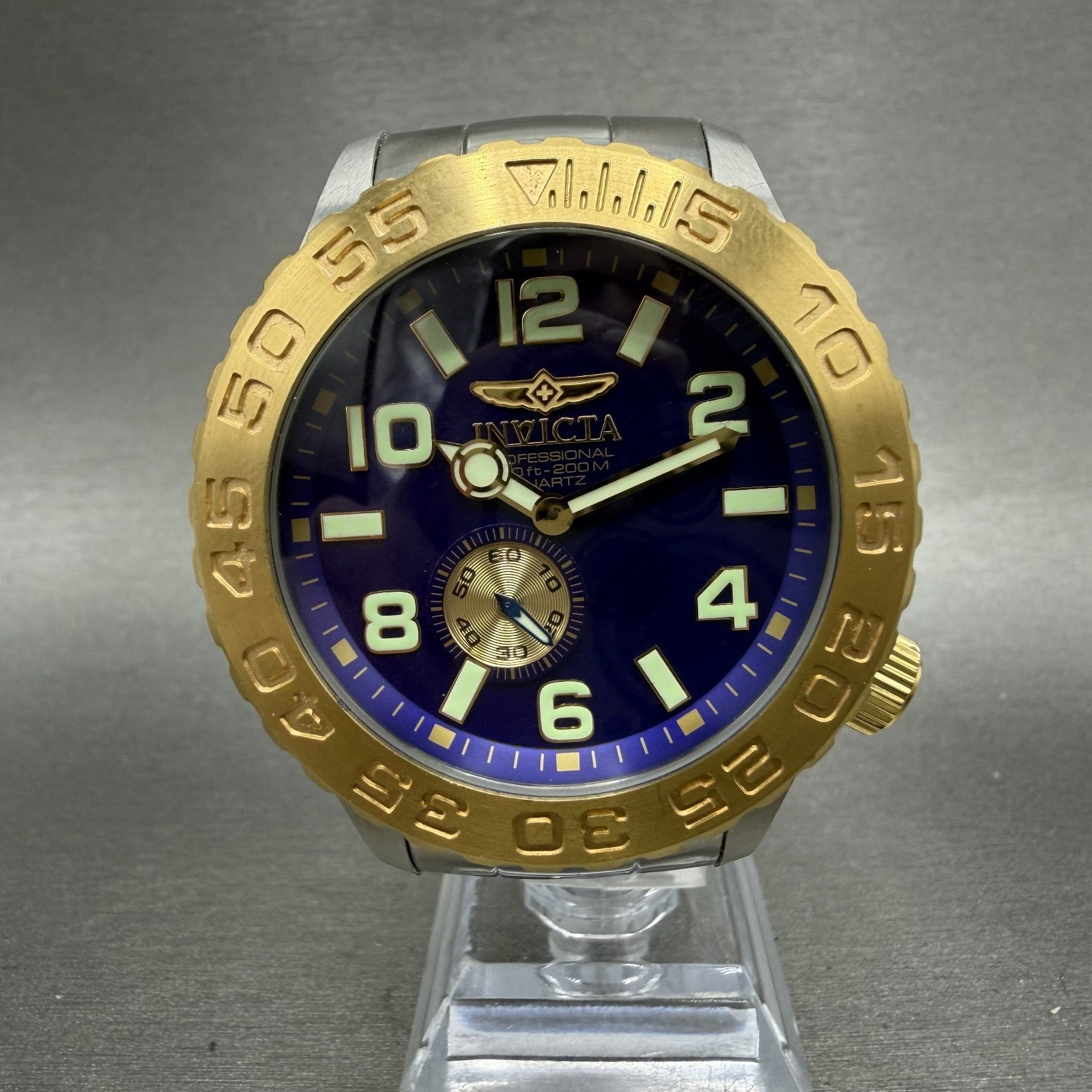 Invicta Pro Diver Watch Men 47mm Blue Dial Steel Small Second Round 5626 New Bat0