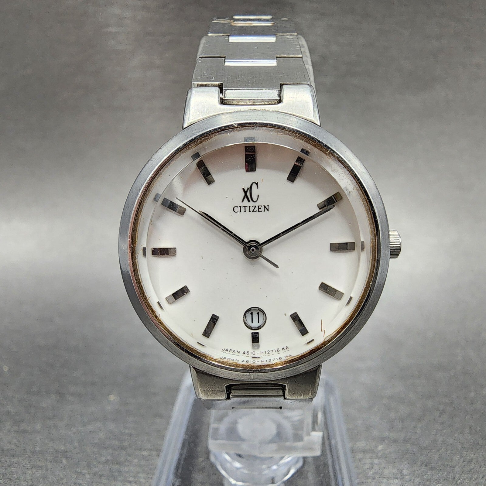 Citizen XC Watch Women 27mm White Dial Silver Tone Round 4613H07910 New Battery0