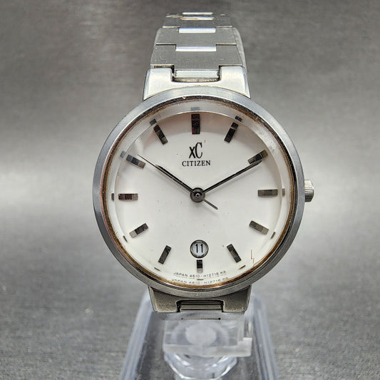 Citizen XC Watch Women 27mm White Dial Silver Tone Round 4613H07910 New Battery0