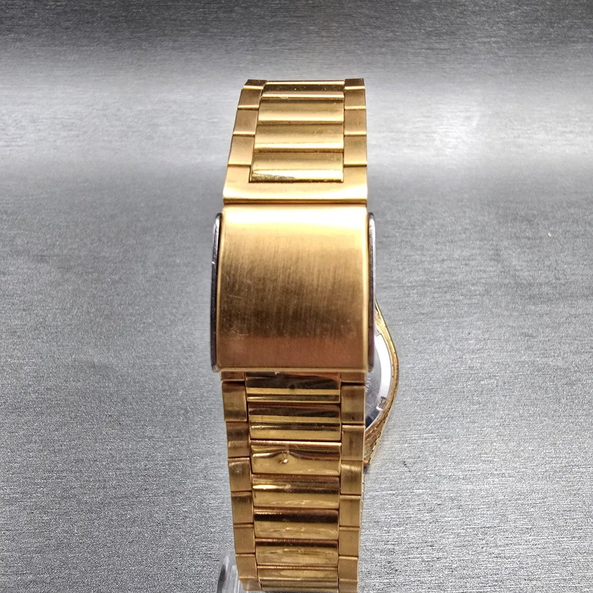 Seiko SQ Watch Men 35mm Gold Dial Gold Tone Daydate Round 8223-8029 New Battery7