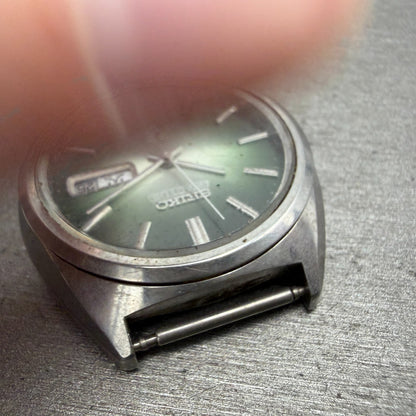 Seiko 5 Actus SS Watch Men 38mm Green Dial Silver Tone Daydate 5126-6010 PARTS5