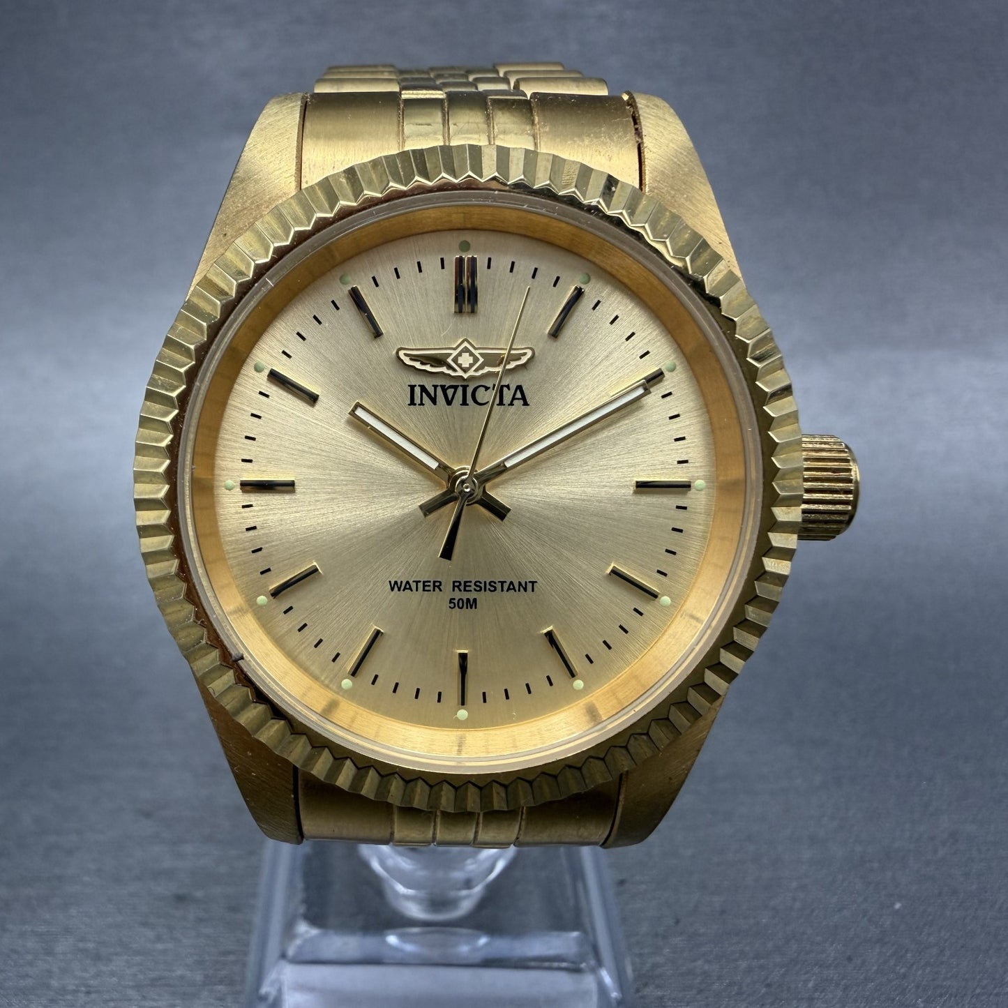Invicta Watch Women 36mm Gold Dial Gold Tone Round 29411 New Battery0