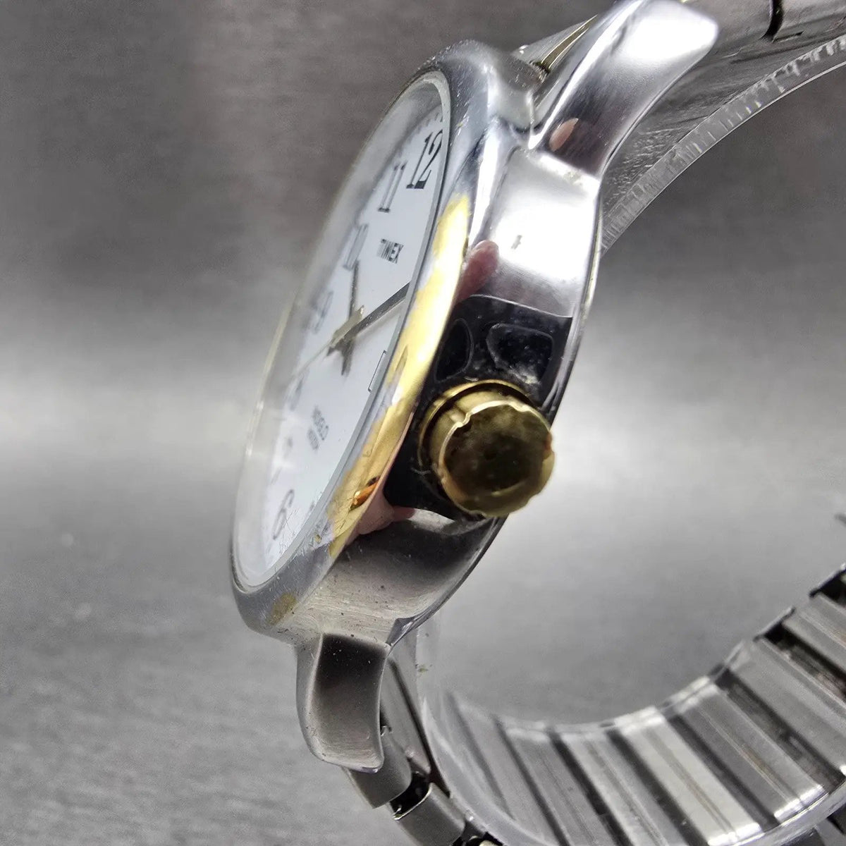 Timex Easy Reader Watch Men 38mm White Dial Two Tone Date READ!!! New Battery2