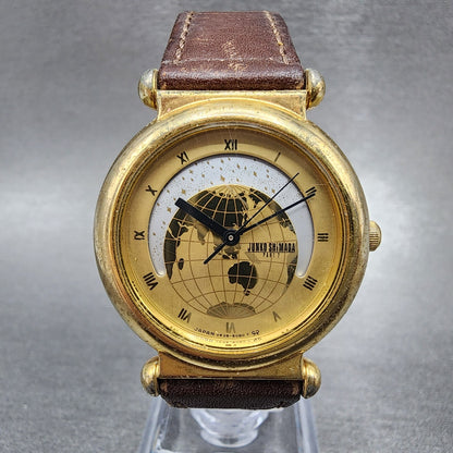 Junko Shimada Watch Women 30mm Gold Dial Gold Tone Round Day Night New Battery0