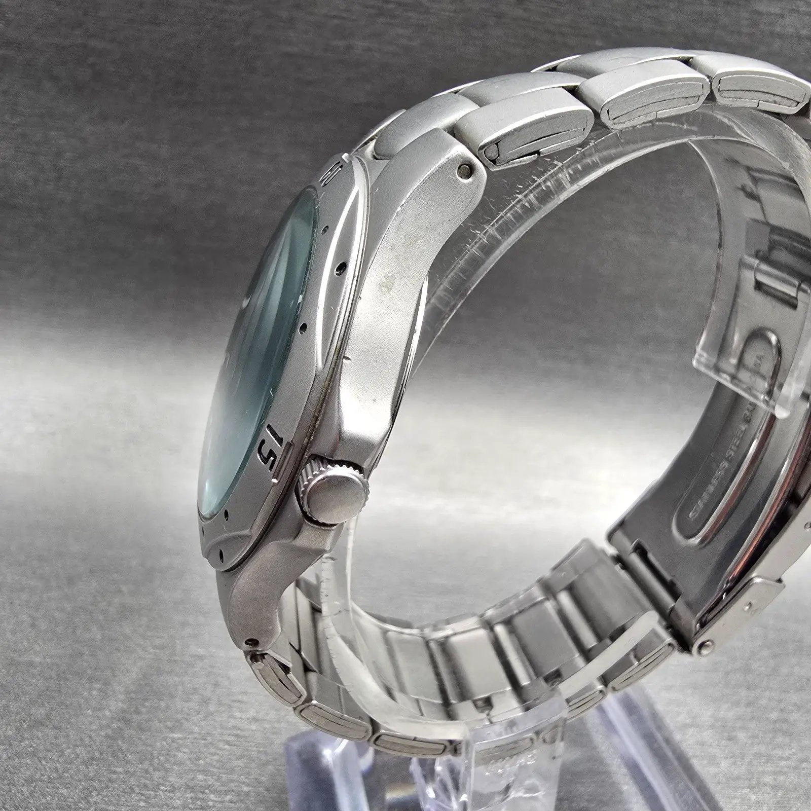 Seiko Pulsar Watch Men 37mm Blue Dial Silver Tone Date VX32-X206 New Battery2