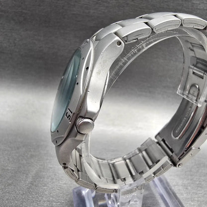 Seiko Pulsar Watch Men 37mm Blue Dial Silver Tone Date VX32-X206 New Battery2