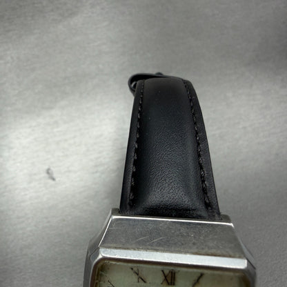 Seiko watch Men 33mm White Textured Dial Silver Tone Date 08425010 New Battery34