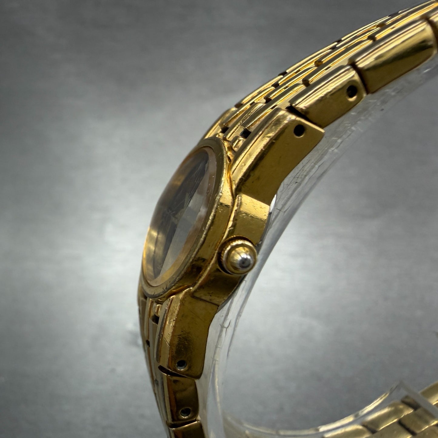 Seiko Watch Women 18mm Black Dial Gold Tone Round 1N00-0029 New Battery Vintage2