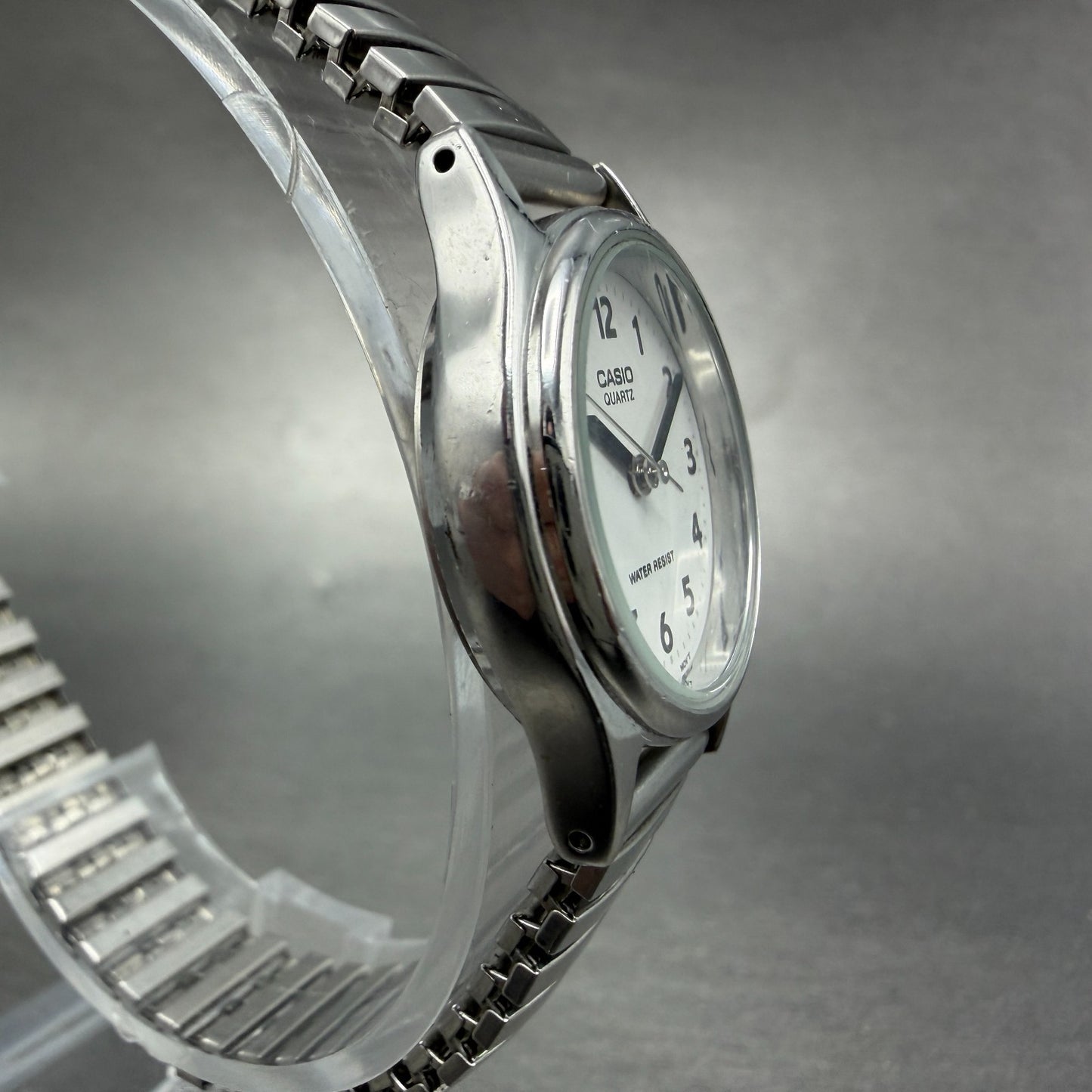 Casio Watch Women 25mm White Dial Silver Tone Round LQ-410 New Battery3