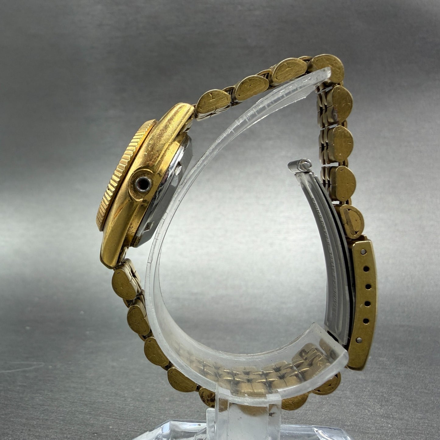 Seiko Autoamtic Watch Women 25mm Gold Dial Gold Tone Daydate 4206-0519 PARTS7
