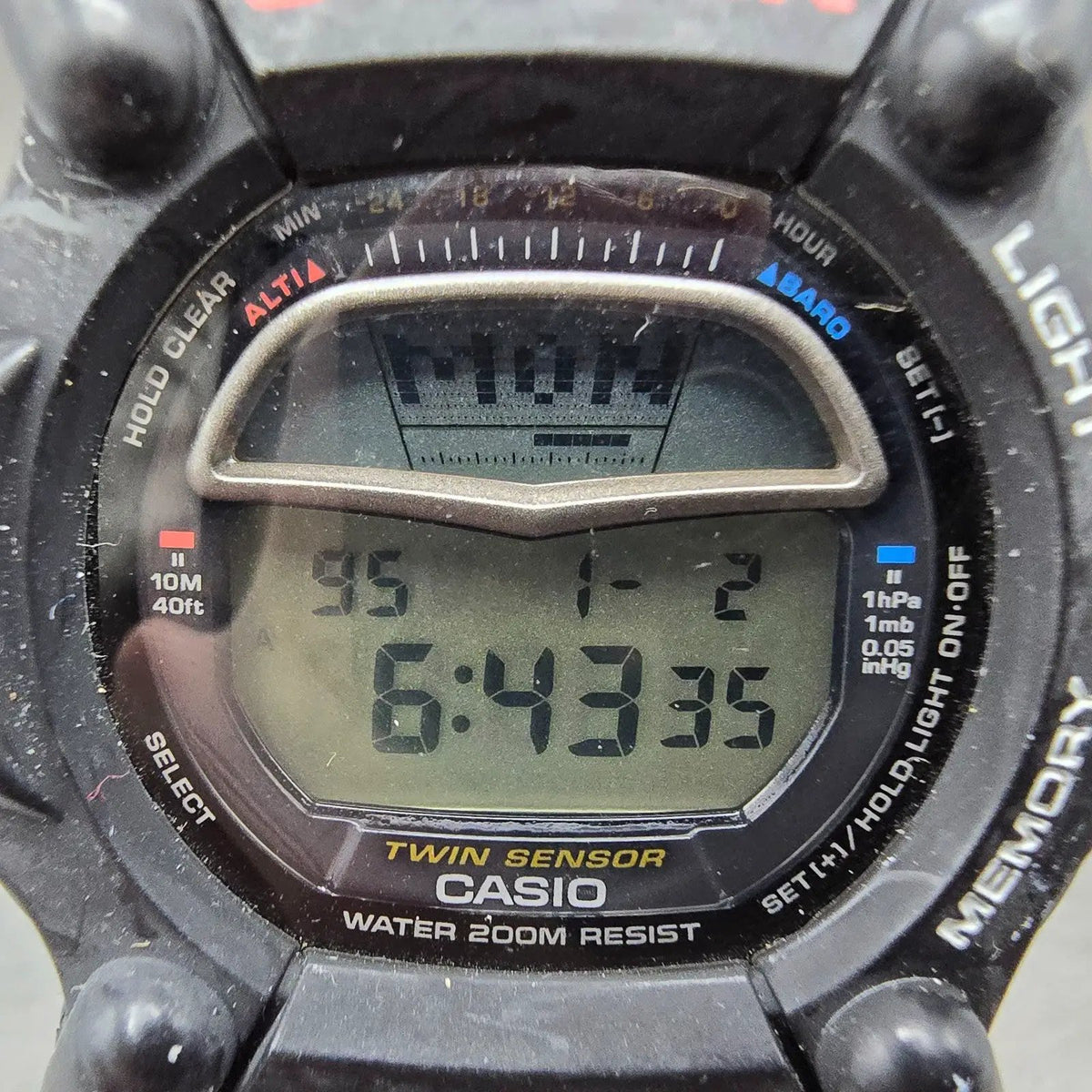 Casio G-Shock Riseman DW-9100 Watch Men 54mm Black Alarm Chronograph New batt JP1