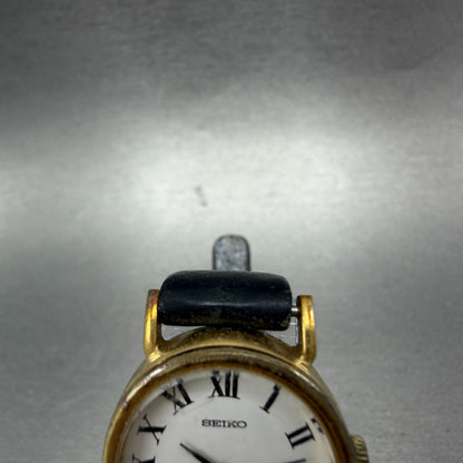 Seiko Socie Watch Women 23mm White Dial Gold Tone Oval Manual 11-8420 Runs VTG4