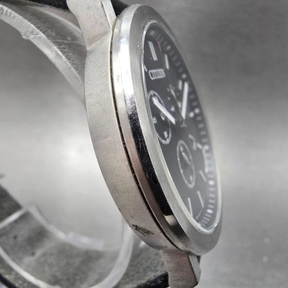 Citizen Eco-Drive Chronograph Watch Men 39mm Black Dial Steel Date Round JDM3