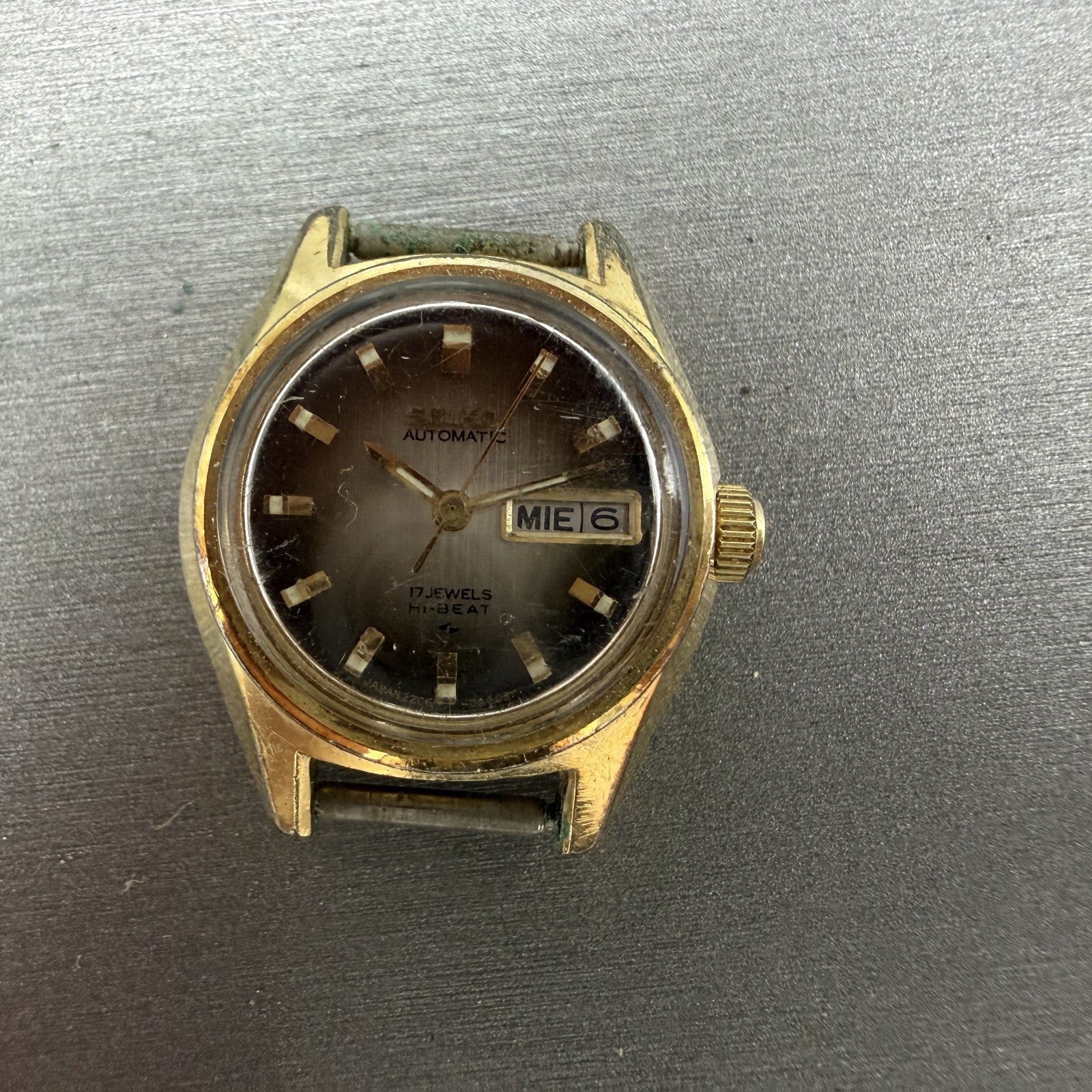 Seiko Automatic Watch Women 25mm Brown Dial Gold Tone Daydate 22060119 PARTS2