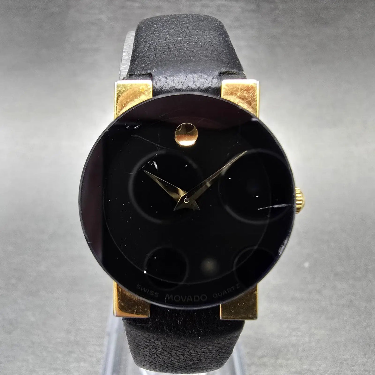 Movado Museum Safiro Watch Women 23mm Black Dial Steel 81.C1.827 New Battery0