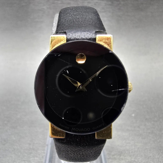 Movado Museum Safiro Watch Women 23mm Black Dial Steel 81.C1.827 New Battery0