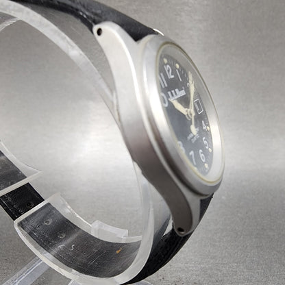 Hamilton LL Bean Watch Women 27mm Black Dial Silver Tone Date Round New Battery3