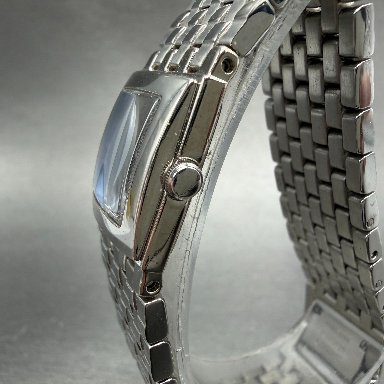 Seiko Tank Watch Women 19mm MOP Dial Silver Tone Square 1N00-5010 New Battery2
