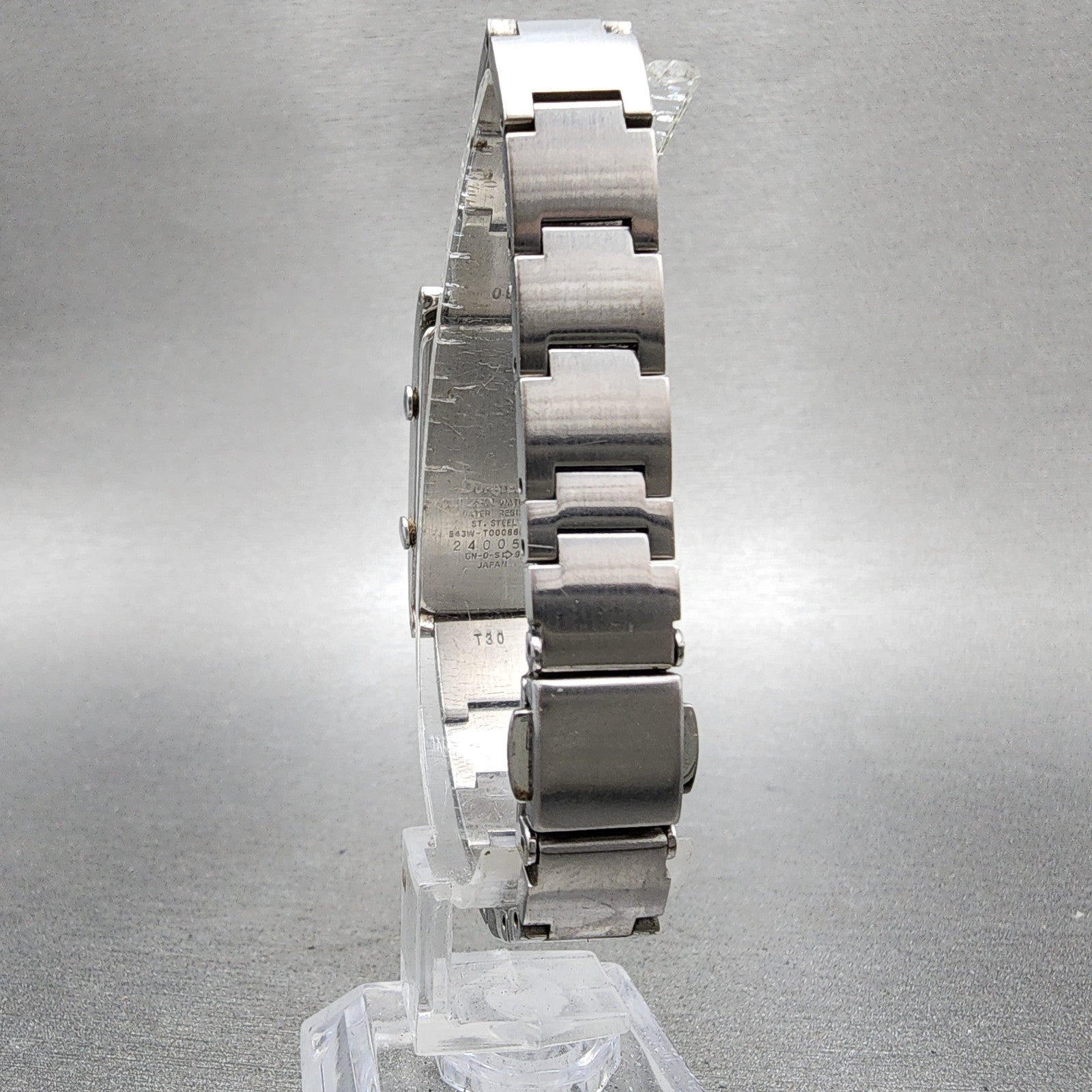 Citizen XC Dual Time Tank Watch Women 16mm Silver Dial Silver Tone New Battery7