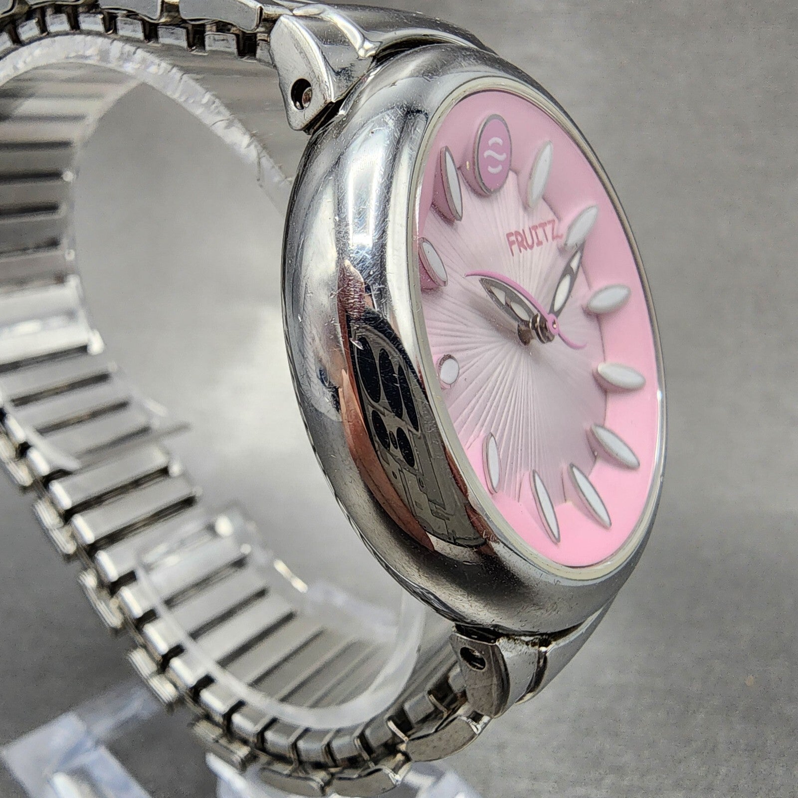 Philip Stein Fruitz Watch Women 38mm Pink Dial Stainless Steel Round New Battery3