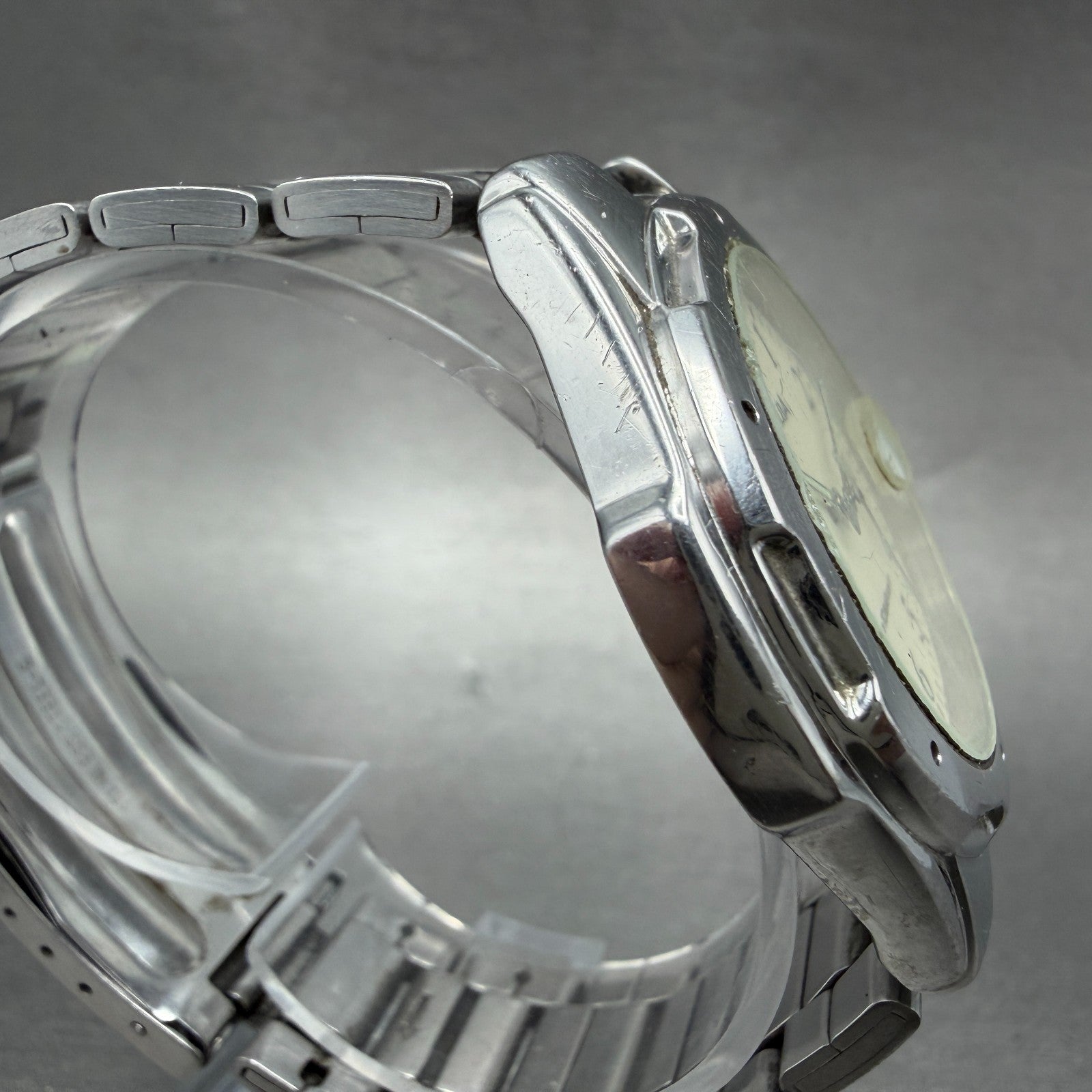 Seiko Alba Watch Men 39mm White Dial Silver Tone Date V732-0S00 New Battery VTG3