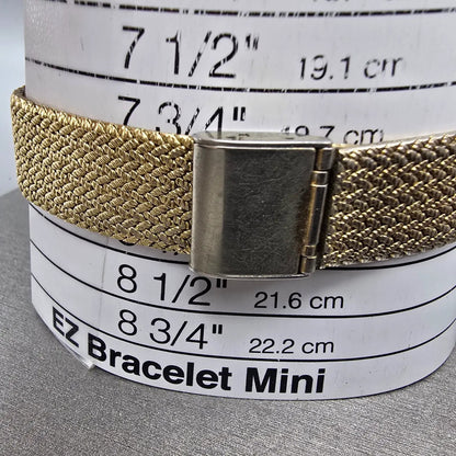 Elgin Tank Watch Men 23mm Champagne Dial Gold Rectangle Mesh Band New battery10