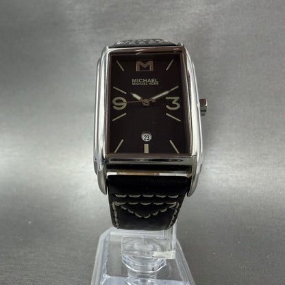 Michael Kors Watch Women 27mm Black Dial Silver Tone Rectangle MK6011 New Batt5